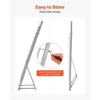 VEVOR Ασημένια Μεταλλική Ραφιέρα Μπροσούρας με 10 Θέσεις για Μαγαζι...