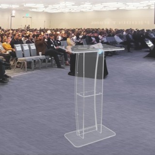 Διάφανο Ακρυλικό Βήμα VEVOR 47 με Ράφι Αποθήκευσης για Εκκλησία/Γρα...