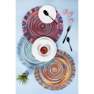 Villa DEste Σετ 6 τμχ Στρογγυλό σουπλά 44 εκ. με κρόσσια από πολυε... Villa DEste Σετ 6 τμχ Στρογγυλό σουπλά 44 εκ. με κρόσσια από πολυε...