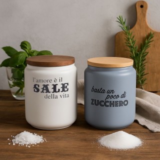 Villa DEste  Βarattolo αλατιού 900 ml από κεραμικό με καπάκι από μπ...