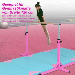 Costway  Γυμναστική Ρυθμιζόμενη Μπάρα Ροζ/Μπλε-Ροζ SP37169FS