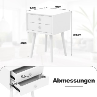 Costway Στυλάτο και Λειτουργικό Ξύλινο Κομοδίνο με Δύο Συρτάρια κα... Costway Στυλάτο και Λειτουργικό Ξύλινο Κομοδίνο με Δύο Συρτάρια κα...