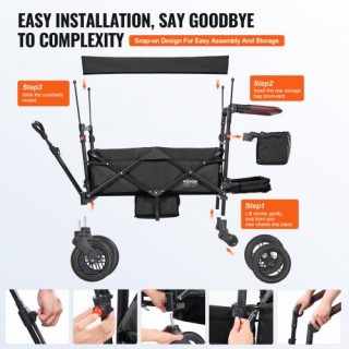 Πτυσσόμενο Καρότσι VEVOR για 2 Παιδιά με Σκίαστρο Μαύρο SRYETCPT2R... Πτυσσόμενο Καρότσι VEVOR για 2 Παιδιά με Σκίαστρο Μαύρο SRYETCPT2R...