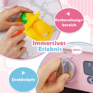 Costway Παιδική Ξύλινη Κουζίνα με Φως & Ήχο & Διανομέα Νερού & Πλυν... Costway Παιδική Ξύλινη Κουζίνα με Φως & Ήχο & Διανομέα Νερού & Πλυν...