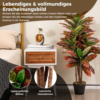 Costway Τεχνητό Δέντρο Κρότωνα 100 εκ. με Πολύχρωμα Φύλλα HZ10180 Costway Τεχνητό Δέντρο Κρότωνα 100 εκ. με Πολύχρωμα Φύλλα HZ10180