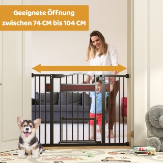 Costway Μαύρο Πόρτα Ασφάλειας για Κατοικίδια με Μικρή Πόρτα, Χωρίς ...