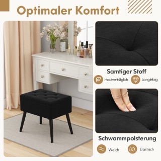 Costway Μαύρο Πολυθρόνα Μακιγιάζ με Αποθηκευτικό Χώρο JV10017DK