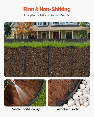 VEVOR Ευέλικτο Πλαστικό Όριο Κήπου 600x5 cm με 120 Καρφιά SLPZ20FT2... VEVOR Ευέλικτο Πλαστικό Όριο Κήπου 600x5 cm με 120 Καρφιά SLPZ20FT2...