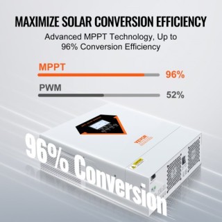 Υβριδικός Ηλιακός Αντιστροφέας VEVOR 3500W 230V με Ενσωματωμένο Ελε...