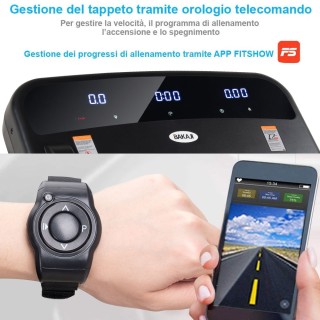 BAKAJI  Ηλεκτρικός Διάδρομος Pedana με Πτυσσόμενη Χειρολαβή και Τηλ...