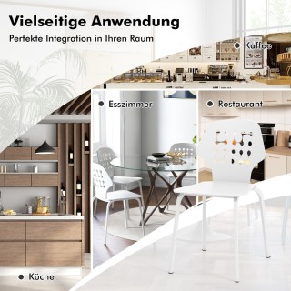 Costway Σετ 4 Μεταλλικών Καρεκλών Τραπεζαρίας με Μοντέρνα Διάτρητη ... Costway Σετ 4 Μεταλλικών Καρεκλών Τραπεζαρίας με Μοντέρνα Διάτρητη ...