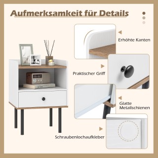 Costway Σετ 2 Μοντέρνα Κομοδίνα με Συρτάρι & Ανοιχτό Ράφι Αποθήκευσ... Costway Σετ 2 Μοντέρνα Κομοδίνα με Συρτάρι & Ανοιχτό Ράφι Αποθήκευσ...