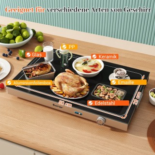 Costway Ηλεκτρικός Δίσκος Διατήρησης Θερμότητας 50 x 29 cm για Μπου...