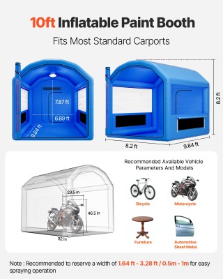 VEVOR Φουσκωτό Θάλαμο Βαφής 3x2.5x2.5μ με Ισχυρό Φυσητήρα και Σύστη... VEVOR Φουσκωτό Θάλαμο Βαφής 3x2.5x2.5μ με Ισχυρό Φυσητήρα και Σύστη...