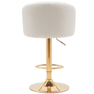 BAKAJI  Σετ 2 Σκαμπό Κουζίνας Ρυθμιζόμενου Ύψους σε Βελούδο Κρέμα κ...