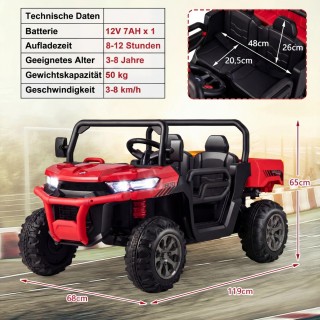 Costway Ηλεκτρικό αυτοκίνητο 2 θέσεων με τηλεχειριστήριο, μουσική κ...