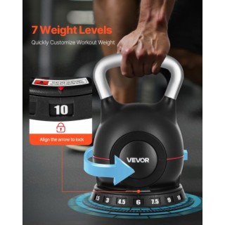 VEVOR Ρυθμιζόμενο Kettlebell με 7 Επίπεδα Βάρους HLKDHS1588KGL8BX10...