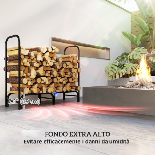 Outsunny  Μεταλλική θήκη για καυσόξυλα εσωτερικού και εξωτερικού χώ...