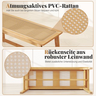 Costway Ξύλινος πάγκος εισόδου 100εκ από μπαμπού με χειροποίητο ψάθ... Costway Ξύλινος πάγκος εισόδου 100εκ από μπαμπού με χειροποίητο ψάθ...