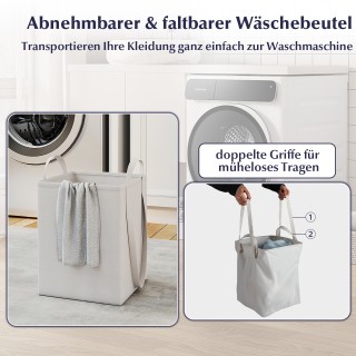 Costway Διπλός Ανατρεπόμενος Λευκός Ντουλάπι Ρούχων με Ράφι & 2 Συρ...