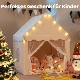 Costway Παιδική Σκηνή με Αστέρια Φώτα, Παράθυρο, Μαλακή Στρώση & Δι...