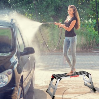 Costway  Αναδιπλούμενη Σκάλα Αλουμινίου με Αντιολισθητική Επιφάνεια...