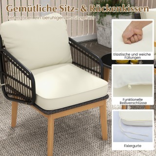 Costway Σετ επίπλων βεράντας 3 τεμαχίων από ρατάν, κήπου, 2 καρέκλε... Costway Σετ επίπλων βεράντας 3 τεμαχίων από ρατάν, κήπου, 2 καρέκλε...