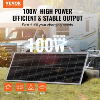 Σετ Ηλιακού Πάνελ VEVOR 100W Μονοκρυσταλλικό 12V & Ρυθμιστής Φόρτισ...