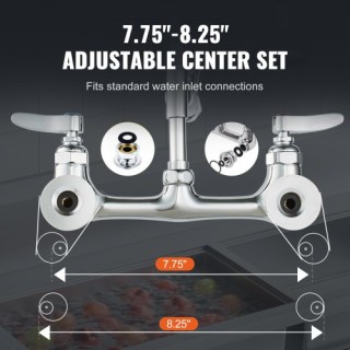 Επαγγελματική Βρύση VEVOR με Προ-Ξέβγαλμα, 25 Ύψος, 8 Κέντρο, 12 Στ...