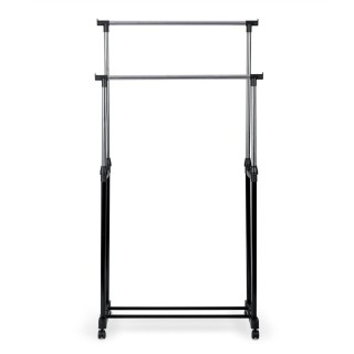 BAKAJI Διπλή Επεκτάσιμη Τηλεσκοπική Κρεμάστρα με Ρόδες 42x75x158 cm...