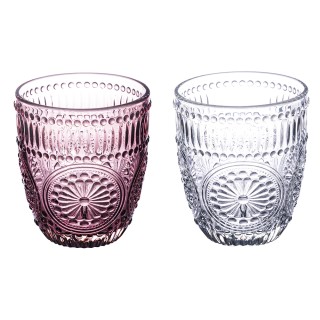 Galileo Σετ 2 ποτήρια νερού 330 ml από γυαλί με ανάγλυφο γεωμετρικό...