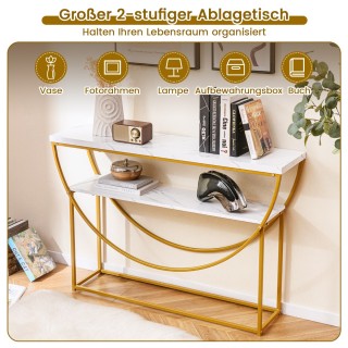 Costway Ανθεκτικό Τραπέζι Κονσόλας 120 x 30 x 80,5 cm με Ψεύτικη Μα... Costway Ανθεκτικό Τραπέζι Κονσόλας 120 x 30 x 80,5 cm με Ψεύτικη Μα...
