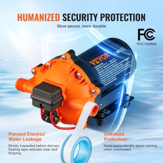 VEVOR Αντλία Διαφράγματος 12V, 5.5 GPM, 70 PSI, Αυτοαναρρόφησης, 1/...