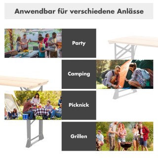 Costway Ρυθμιζόμενο Ξύλινο Τραπέζι Μπυραρίας με Τρύπα Ομπρέλας 168,...