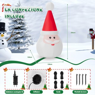 BAKAJI Φουσκωτός Άγιος Βασίλης XXL Φωτεινή Χριστουγεννιάτικη Διακόσ...