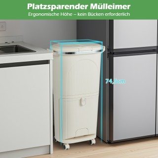 Costway Δοχείο Απορριμμάτων 38L με 2 Αποσπώμενους Κάδους, Καπάκι, Π... Costway Δοχείο Απορριμμάτων 38L με 2 Αποσπώμενους Κάδους, Καπάκι, Π...