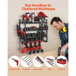 VEVOR Ράφι Τοίχου Οργάνωσης Εργαλείων με 4 Διόδους και Θήκης Κατσαβ... VEVOR Ράφι Τοίχου Οργάνωσης Εργαλείων με 4 Διόδους και Θήκης Κατσαβ...