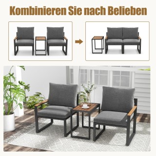 Costway Σετ επίπλων κήπου ανθεκτικό στις καιρικές συνθήκες με σκελε...