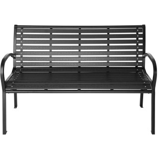 BAKAJI Εξωτερικός Πάγκος Κήπου Polywood με Ατσάλινη Μαύρη Κατασκευή...