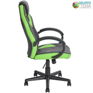 BAKAJI Πολυθρόνα Gaming Γραφείου Διευθυντική με Ρόδες Περιστρεφόμεν...