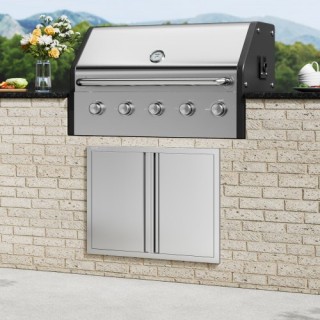 Πόρτα BBQ VEVOR 787x609 mm Διπλή Εξωτερική Κουζίνα Ανοξείδωτη  SMAB...
