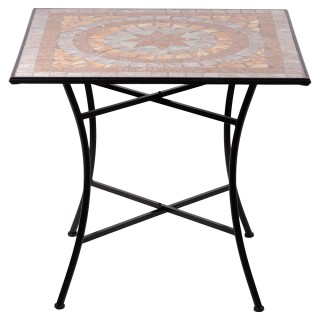 Galileo Τετράγωνο εξωτερικό τραπέζι 83x83x75 cm από σίδερο με κεραμ... Galileo Τετράγωνο εξωτερικό τραπέζι 83x83x75 cm από σίδερο με κεραμ...