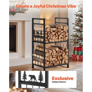 VEVOR Εσωτερική  Ξυλοθήκη με Εργαλεία Τζακιού, 2 Επιπέδων, Αντοχή έ...