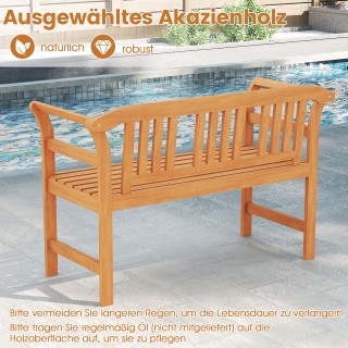 Costway Ανθεκτικό στις καιρικές συνθήκες ξύλινο παγκάκι Friesen 2 θ...