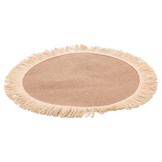 Villa dEste Home Στρογγυλό Σουπλά 38 εκ από Ύφασμα Γιούτας με Χάρτι...