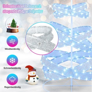 Costway  Σπειροειδές Χριστουγεννιάτικο Δέντρο με 341 LED Φώτα και 3...