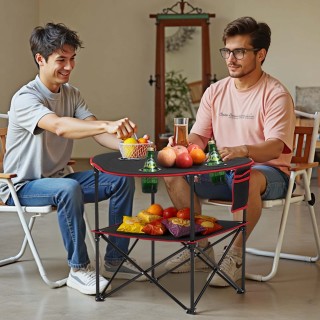 VEVOR Φορητό Πτυσσόμενο Στρογγυλό Τραπέζι Κάμπινγκ με 4 Θήκες Ποτηρ... VEVOR Φορητό Πτυσσόμενο Στρογγυλό Τραπέζι Κάμπινγκ με 4 Θήκες Ποτηρ...