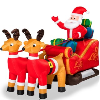 BAKAJI  Φουσκωτό Χριστουγεννιάτικο Άγιος Βασίλης Έλκηθρο Τάρανδοι Δ...