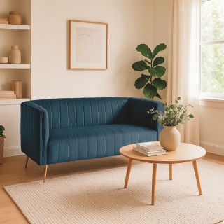 Galileo Διώτιβος vintage καναπές σε μπλε χρώμα 126x75x82 cm με ξύλι...
