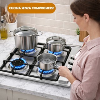 BAKAJI Εστία Μαγειρέματος από Ανοξείδωτο Ατσάλι και Μαντέμι με 4 Κα... BAKAJI Εστία Μαγειρέματος από Ανοξείδωτο Ατσάλι και Μαντέμι με 4 Κα...